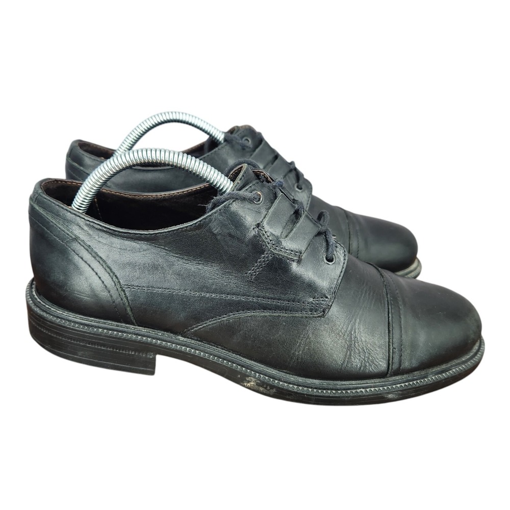 Cable &‎ Co. Oxford Shoes Mens 9 Black Leather Cap Toe Dress Shoes Italy